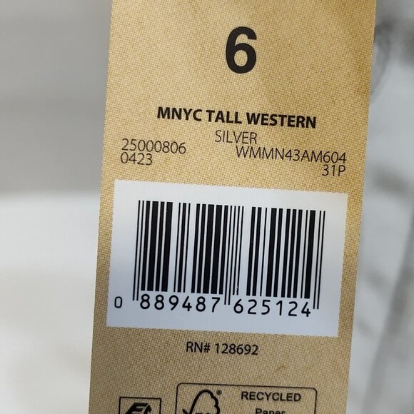 Steve Madden NYC Silver Tall Western Cowgirl Rodeo Boots WMNS US6 Comfort Insole - Picture 12 of 12